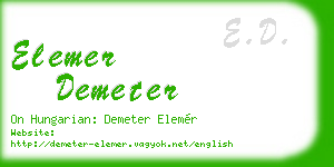 elemer demeter business card